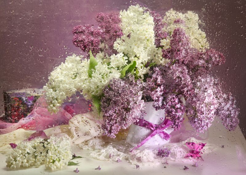 натюрморт, сирень, букет, ваза Майская сирень фото превью