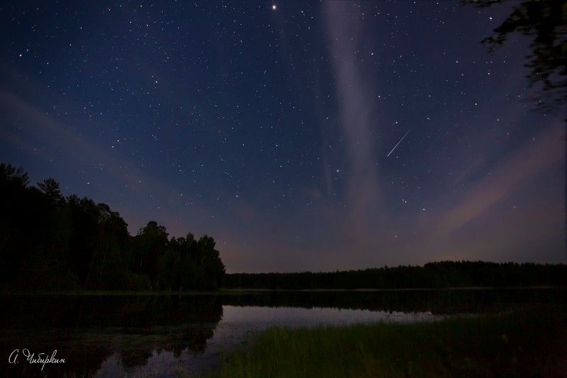 весна, ночь, пейзаж, озеро, небо, звезды, саров, протяжка Майская ночь.photo preview