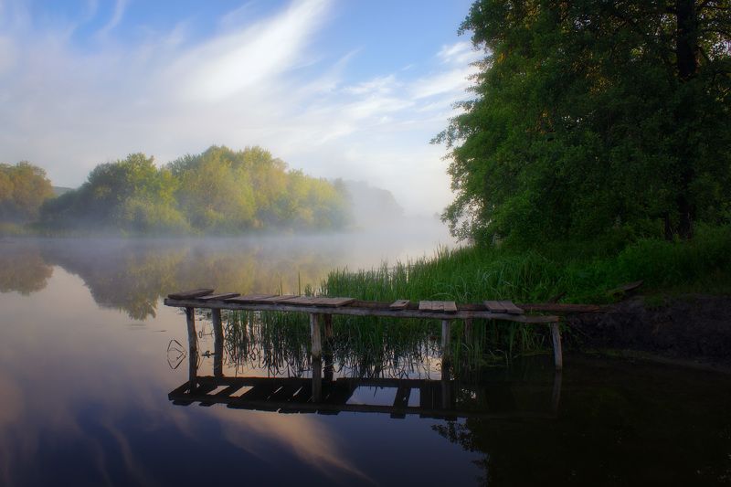 пейзаж, туман, река, утро, лес, landscape, fog, river, morning, forest Берег Северского Донцаphoto preview