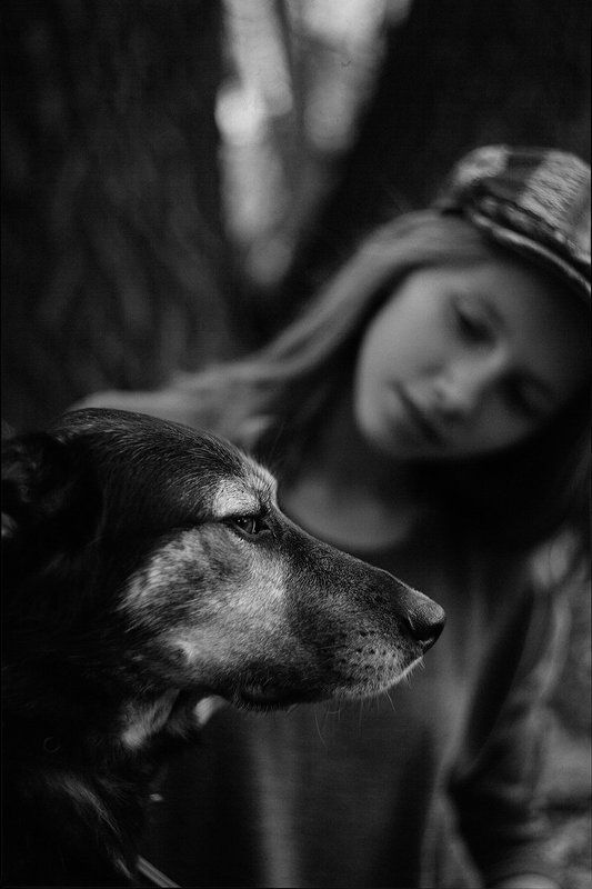 dog, portrait, lady, bw, собака, девушка, портрет, ч\\б Nastyaphoto preview