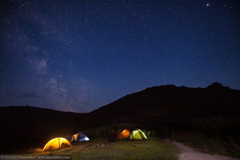 Carpathian mountains, Night, Nightscapes, Ukraine, Карпаты, Ночная съемка, Ночной пейзаж, Украина Отель под звездамиphoto preview