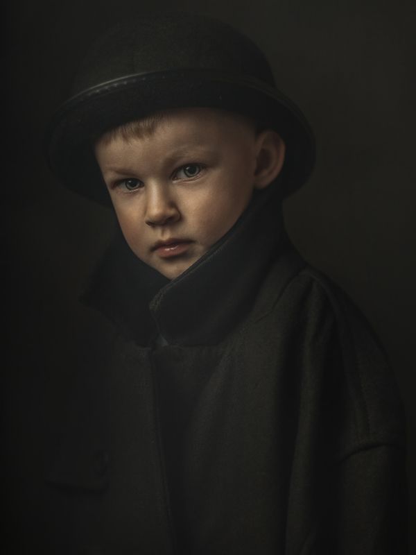 портрет, ребёнок, детский портрет, шляпа, взгляд, эмоции, portrait, sight, children\\\'s portrait, hat  фото превью
