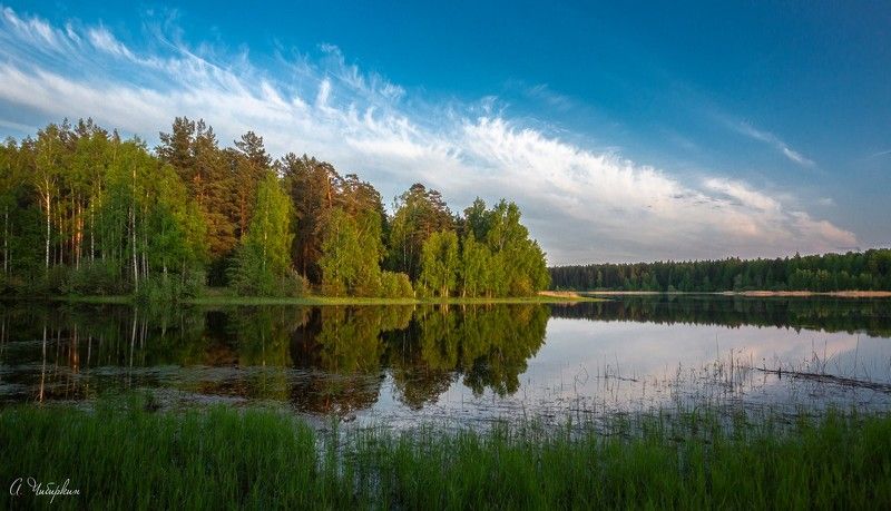 саров, протяжка, пейзаж, лето Теплый вечер на берегу озераphoto preview