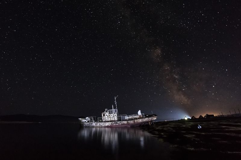 монголия, хубсугул, ночь Ночь на Хубсугуле фото превью