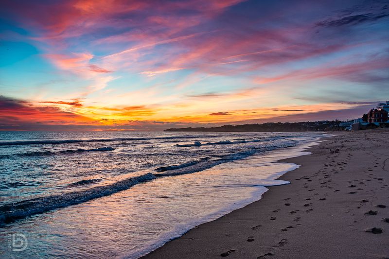 океан, португалия, portugal На закате в Armação de Pera фото превью