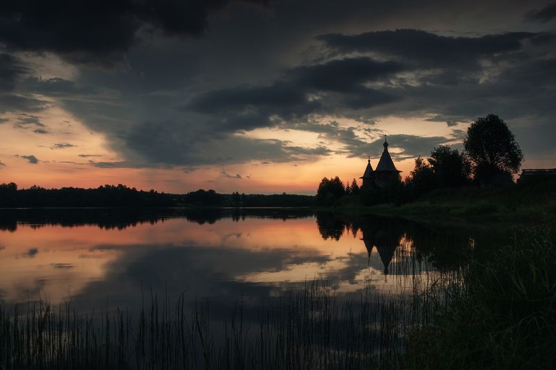 рассвет север погост карелия Разгорался рассветphoto preview