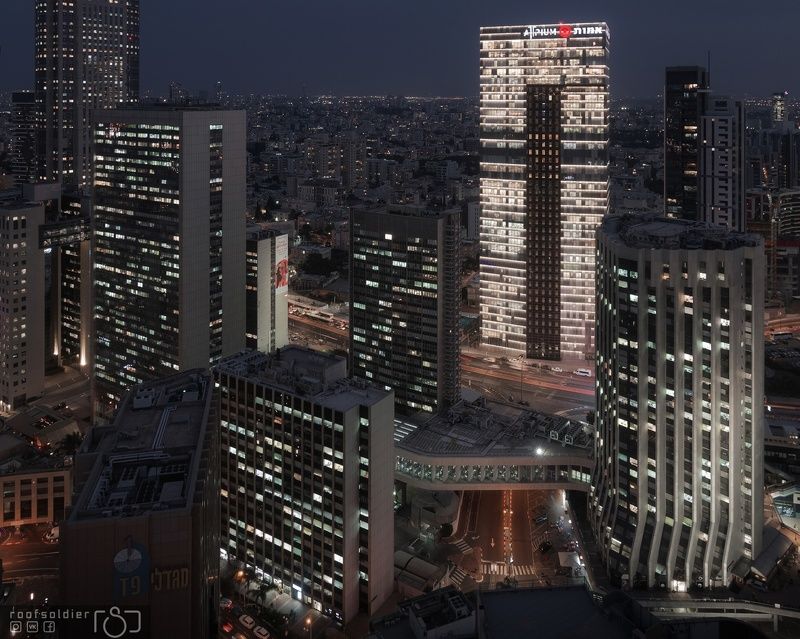 Tel aviv, Israel, city, urban, architecture, cityscape, above, sunset, sunrise, skyscraper, Ramat Gan, roofer, roof Ramat Gan, Israelphoto preview