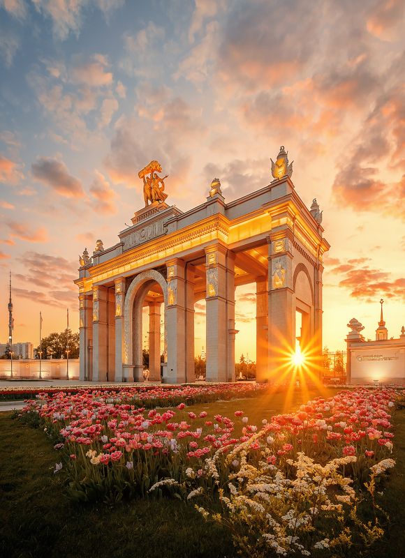 вднх, закат, весна, москва, moscow, spring, sunset, vdnh, photo preview