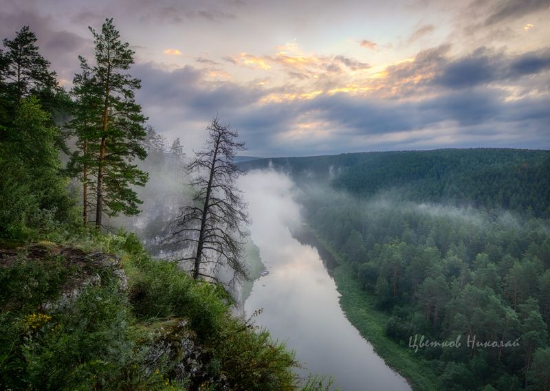 ай, река, рассвет, туман Река Айphoto preview