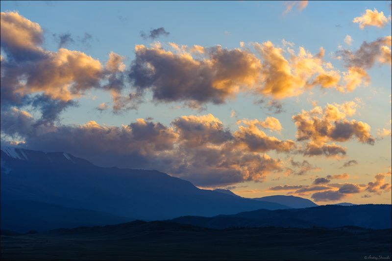 горный алтай, курайская степь, закат, горы, курай Вечер в Курайской степиphoto preview