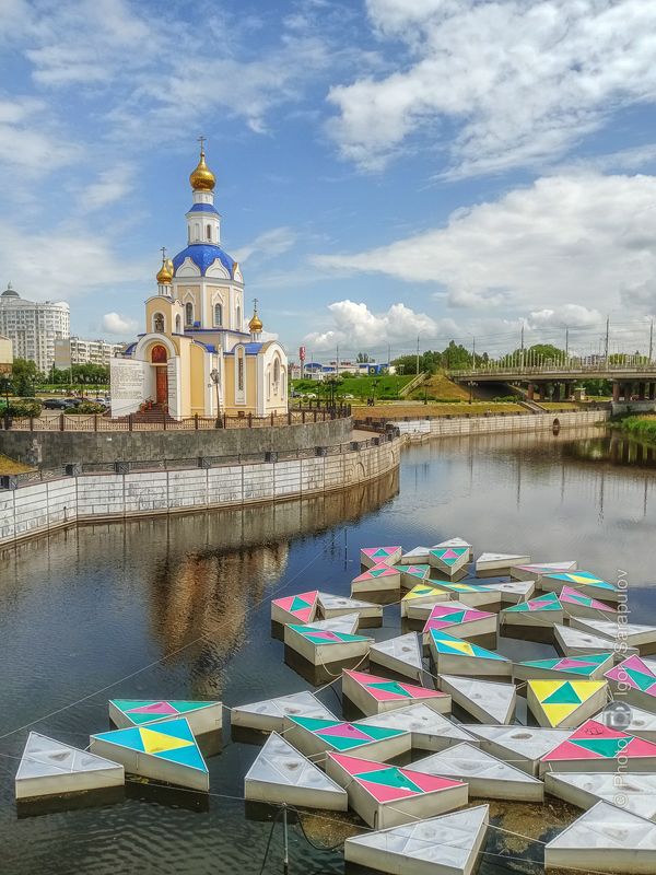 церковь, храм, река, небеса, мобильное фото, мобильная фотография, май, калейдоскоп, история, городской пейзаж, весна, везёлка, белгу, белгородчина, белгородская область, белгород весной, белгород, архитектура, mobilography Храм Архангела Гавриила фото превью