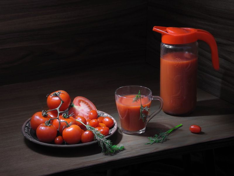 сок, напиток, помидоры, овощи, еда, Из серии - \