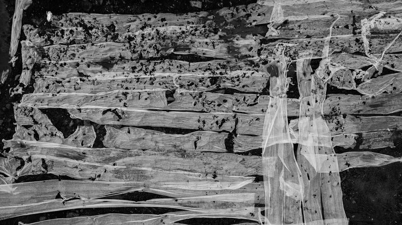 black and white, fabric, abstract, land, soil, dirt, white, parallel lines, construction Earth bandagesphoto preview