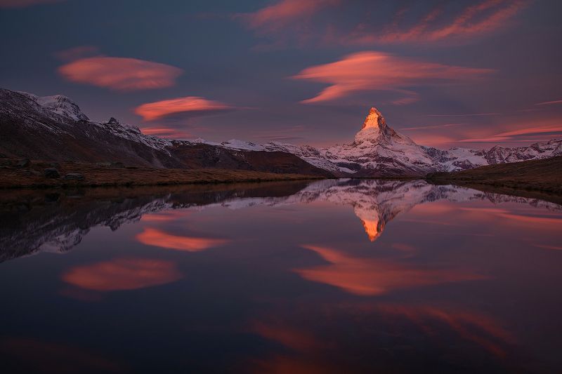 matterhorn, swiss, sunrise, landscape, nature, morning, clouds, reflection, mountains The Kingphoto preview