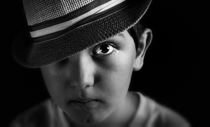 Black and white, Child, Portrait The windowphoto preview