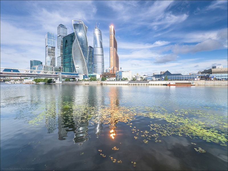 Москва, Небоскрёбы, Облака, Река, Россия, Сити Россия. Москва. Москва-Сити.photo preview