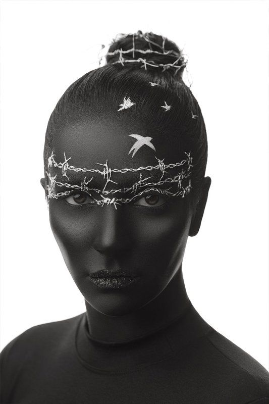 Portrait, Makeup, Blackandwhite photo preview