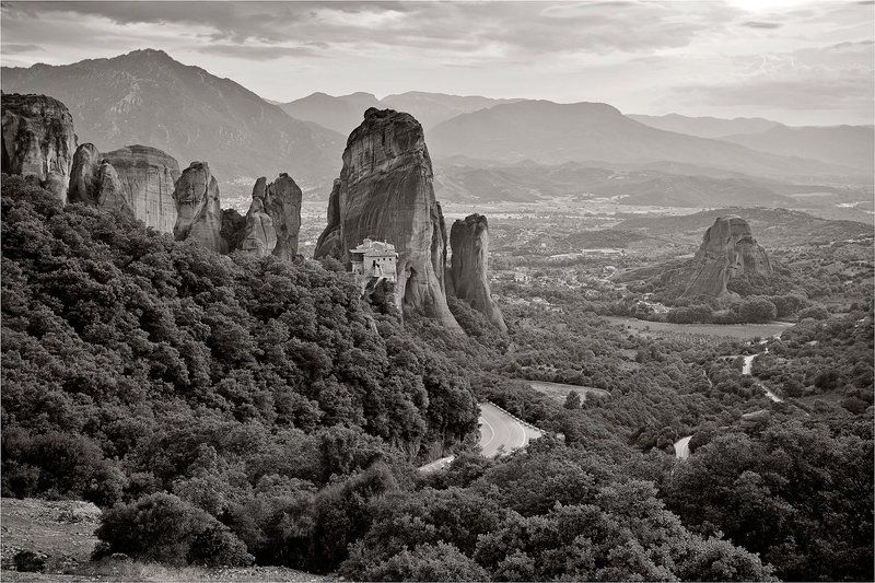 метеоры, греция, кастраки, meteoras, greece, kastraki Метеоры ЧБphoto preview