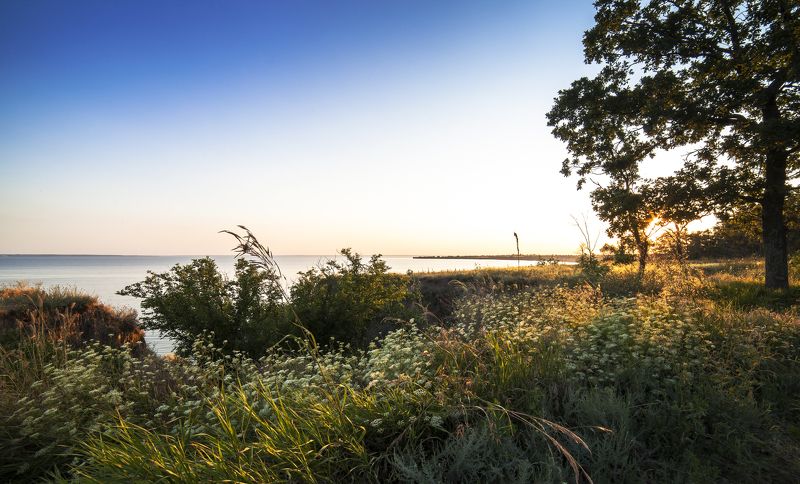 Закат, солнце, природа, Украина Теплый Днепровский закатphoto preview