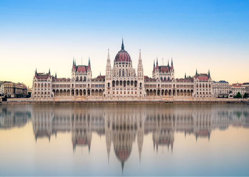 Budapest, hungary, parlament, dunaj, river, city, nikon, sunrise MIRRORINGphoto preview