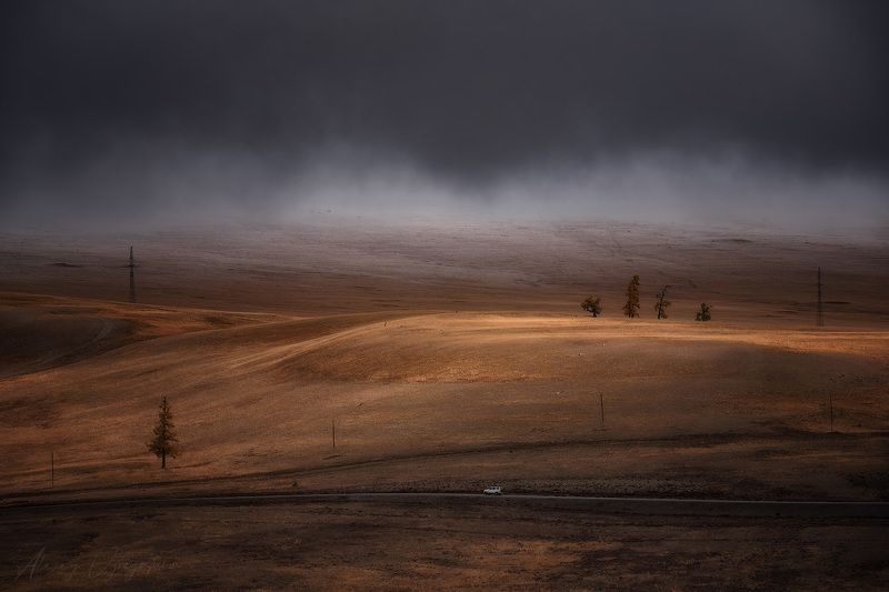 altay, autumn, october, cold, topview, aerial, landscape ***photo preview