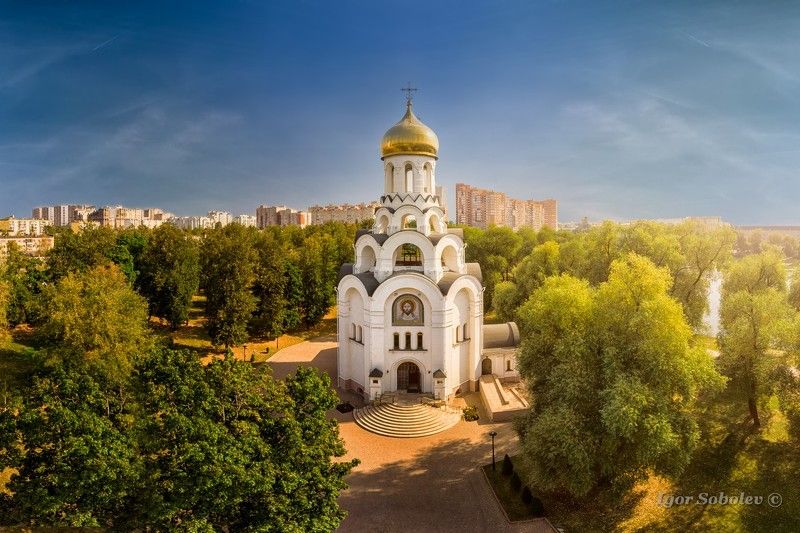 аэросъемка, москва, подмосковье, церковь виктора воина Церковь Виктора воина в Котельникахphoto preview