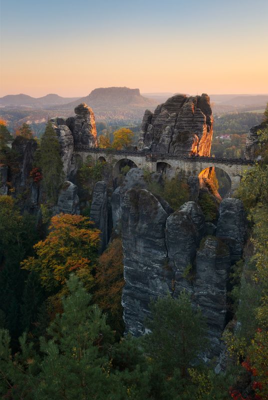 скалы, горы, германия, саксонская швейцария, парк, мост, бастай, рассвет, утро, закат, вечер, germany, sunrise, morning, sunset, evening, rocks, rock, bastei, bridge, national park, saxon, switzerland Бастайский мост / Bastei bridgephoto preview