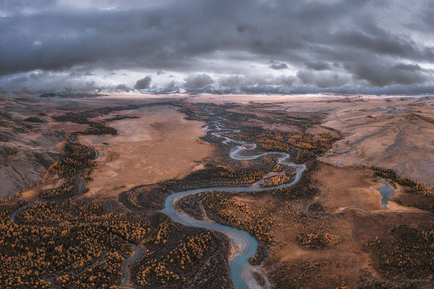 ***. Автор: Алексей Вымятнин altay, autumn, october, cold, topview, aerial, landscape, Алексей Вымятнин