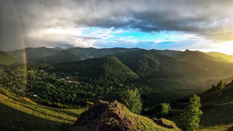 Торгашинский хребет, Красноярск, радуга, gopro Оттенки погодыphoto preview