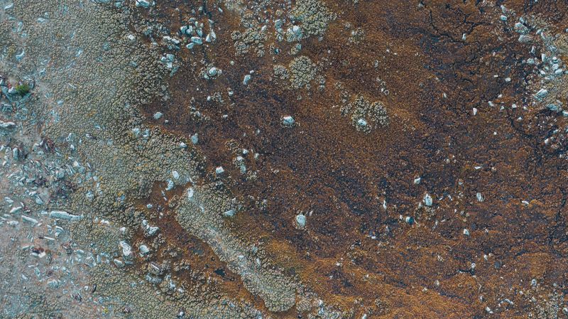 tibet, grass, soil, surface, rocks, drone, bird\'s eye view, aerial, Rusty landphoto preview