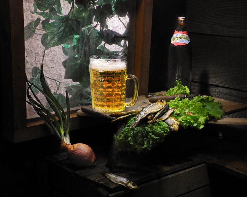 история, еда, пиво, салака, рыба, укроп, лук, Из серии - \