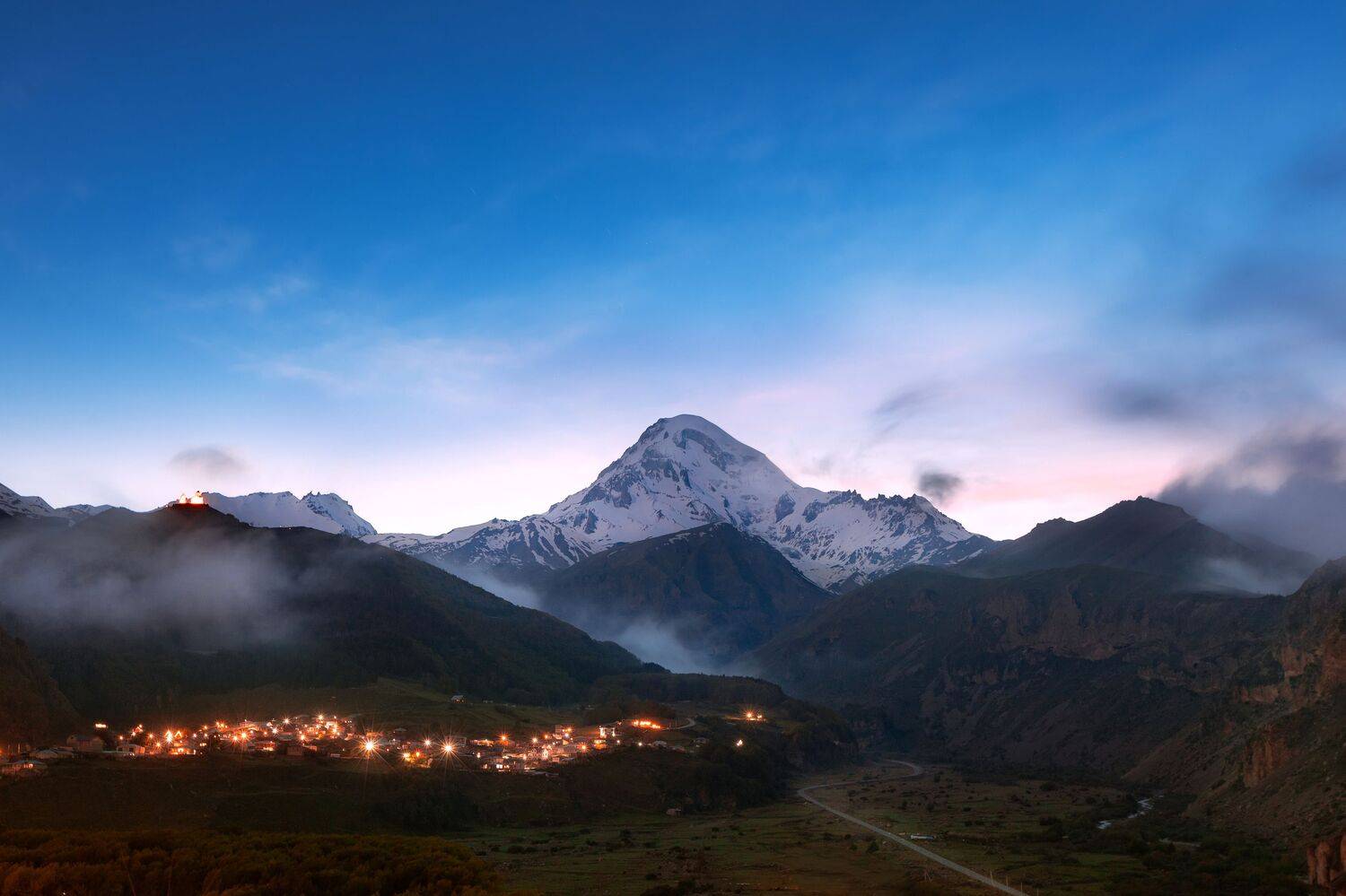 горы, казбек, закат, небо, грузия, Рябинин Влад