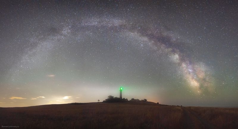 крым, астро, пейзаж, астропейзаж, маяк, ночь, млечный путь, галактика, выдержка, длинная выдержка Ориентирphoto preview