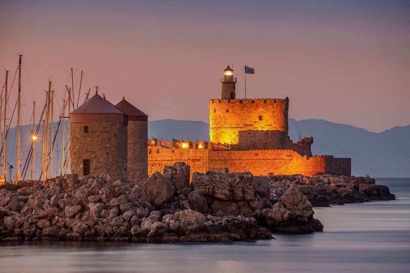 старый, город, родос, порт, мандраки, лето, закат, греция, summer, rodes, rhodes, mandraki, island, greece про уютный вечер порта Мандраки...photo preview