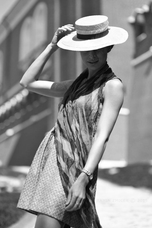 портрет, лето, мода, девушка, кремль, канотье * * *photo preview