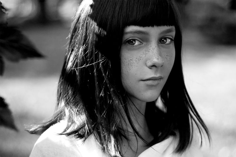 портрет, девочка, blackandwhite, girl, freckles, portrait ***photo preview