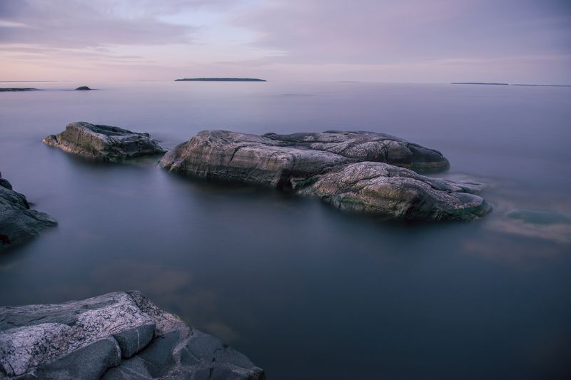 озеро, остров, острова, скалы, тишина, покой, ночь, тихо, Ладога, Карелия, шхеры, путешествия, природа, пейзаж Ночь на Ладогеphoto preview