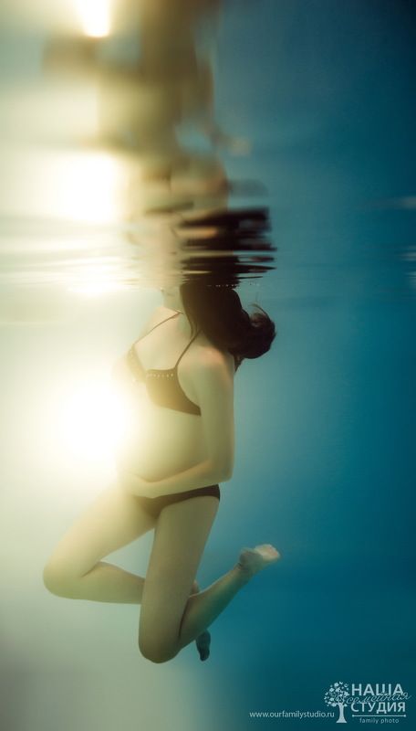 Беременность, Отражение, Под водой, Подводная съемка, Подводная фотография, Подводное фото, Свет светphoto preview