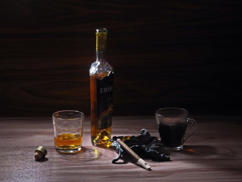 коньяк, виски, бренди,сигара, кофе, чай, Коньяк, сигара, кофе...photo preview