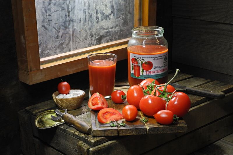 томатный сок, томат, помидоры,стакан, банка, соль, Из серии - \