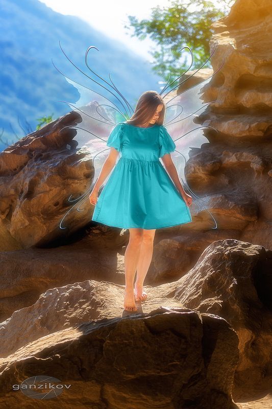 фея, пещера, крылья, коллаж Фея сырных пещерphoto preview