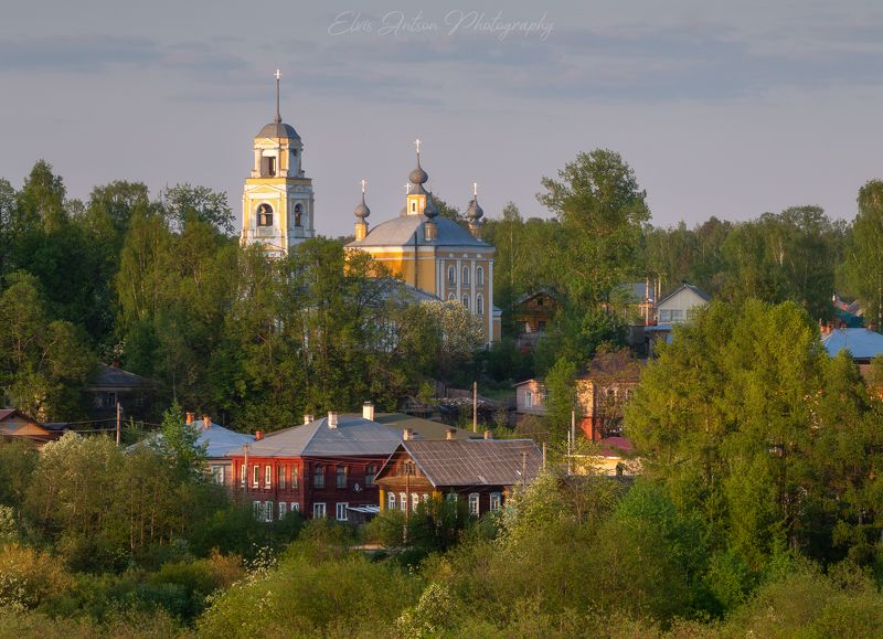 пейзаж, природа, церковь, закат, кологрив Вечер в Кологриве фото превью