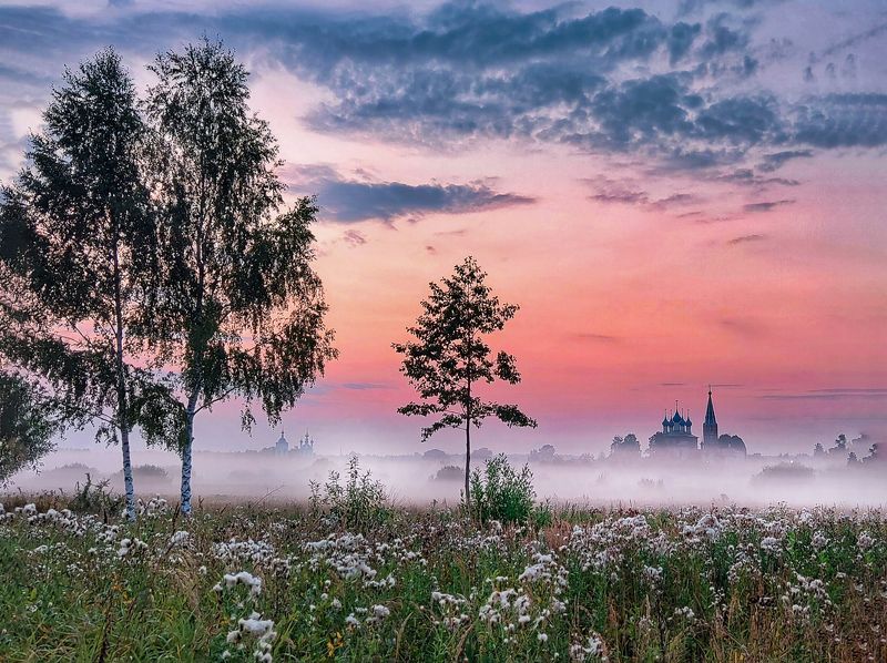 расвет,дунилово,пейзаж,утро,храм,туман жизнь прекрасна! фото превью