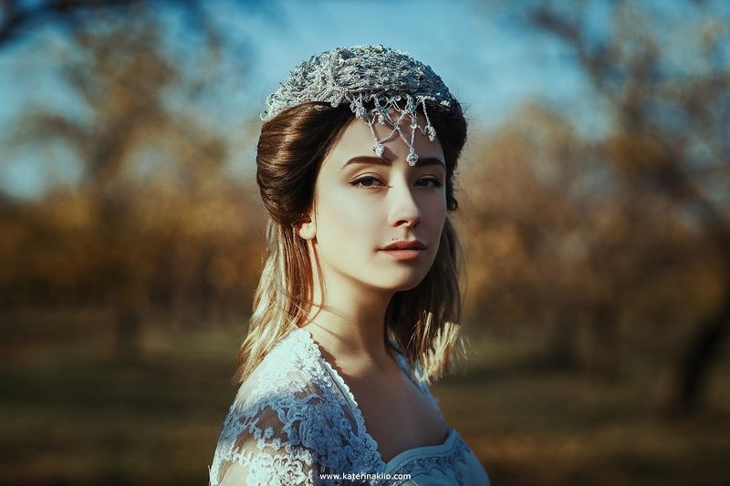 autumn, bride, dog, clouds, white, dress, surrealism Autumn Bridephoto preview