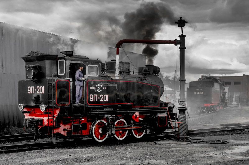 паровоз Заповедник минувшей эпохи (серия). На заправке.photo preview