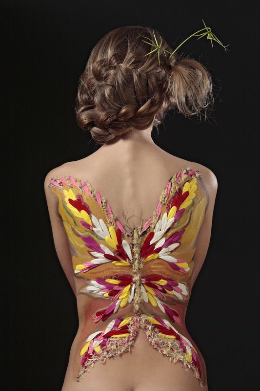 портрет, боди-арт, флористика, Люди Образы Эпохи, Алексей Попов Бабочкаphoto preview