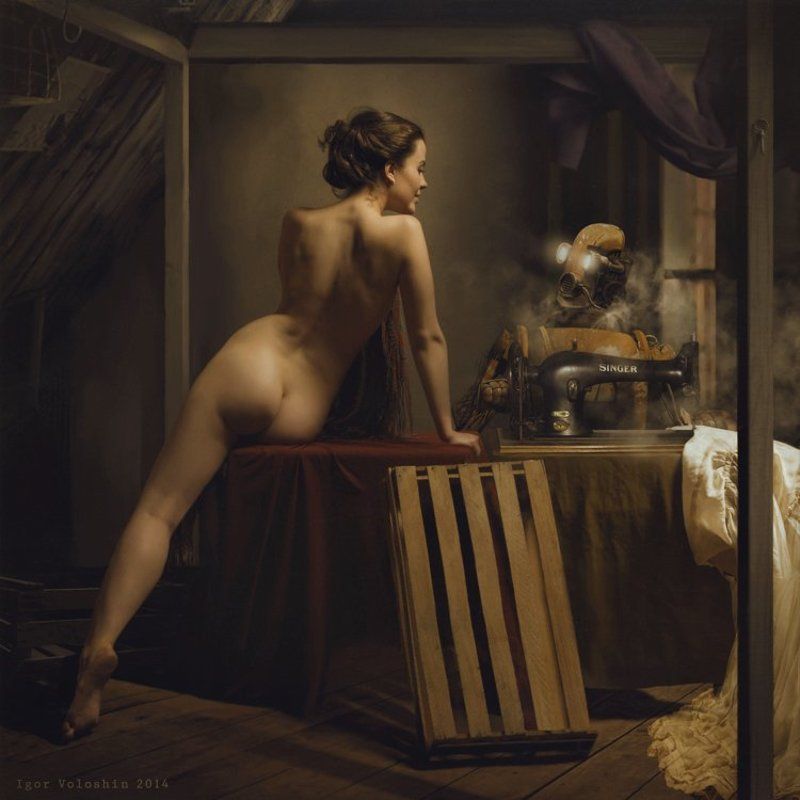 Igor Voloshin, Voloshin, computer art, nude, girl embarrassmentphoto preview