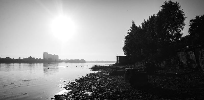 B&w, Birds, Black & white, Photo, Sky, Water ***photo preview