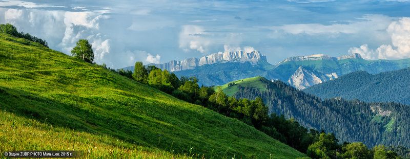 пейзаж, горы, тхач, лето, скалы, заповедник, панорама, кавказ, zubrphoto В летних красках.photo preview
