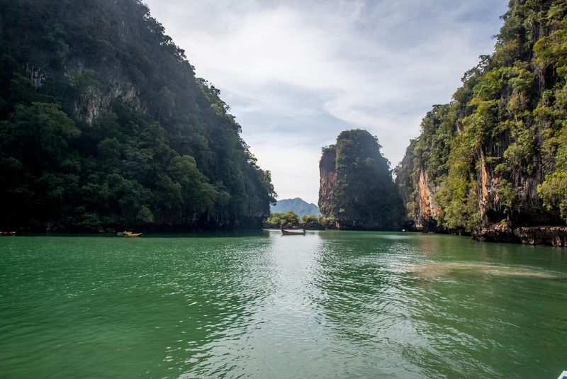 water, landscape, seascape, rocks, green, Thailand Green waterphoto preview